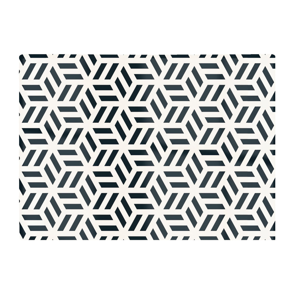 Geometric Monochrome Hexagonal Pattern Glass Chopping Board