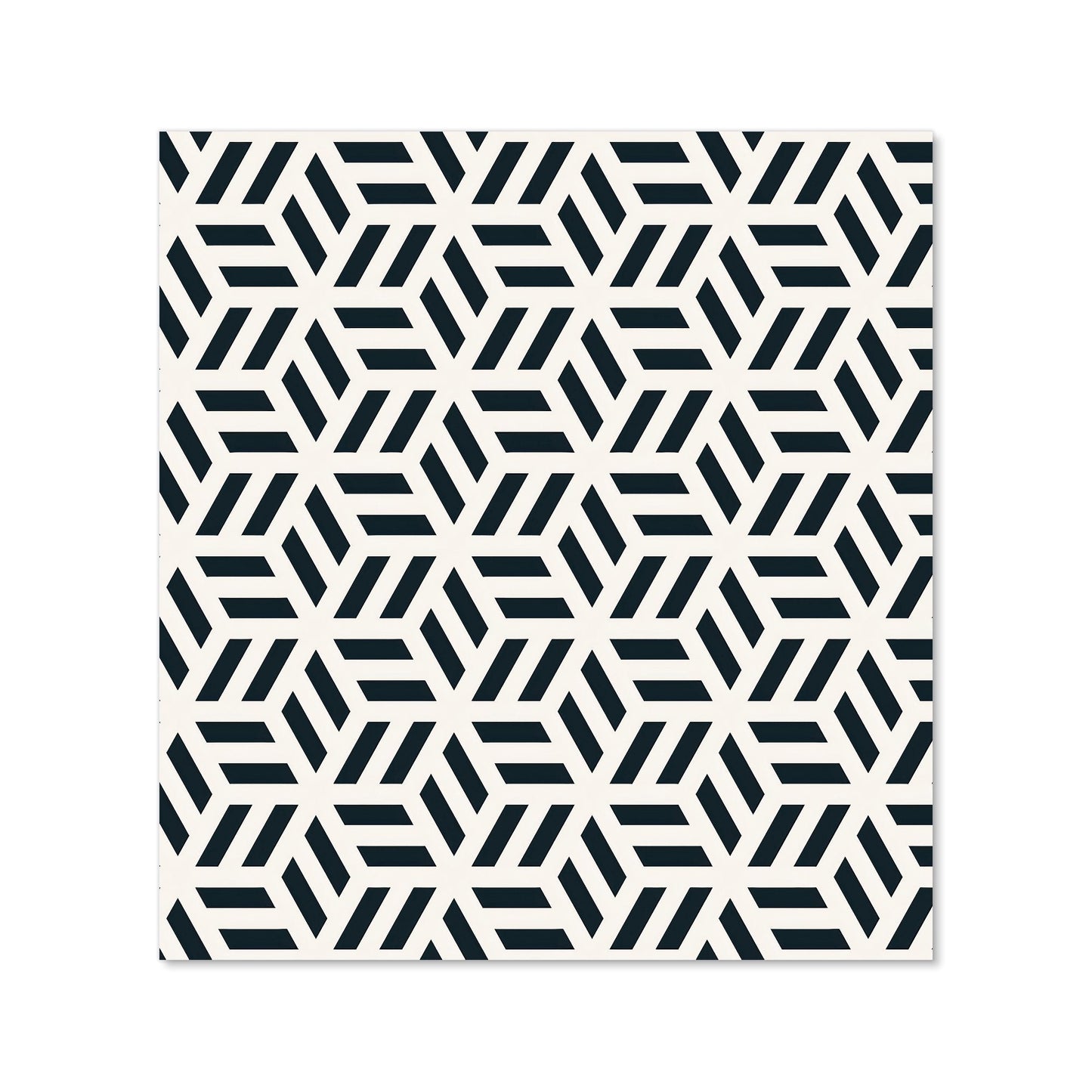 Geometric Monochrome Hexagonal Pattern Kitchen Splashback