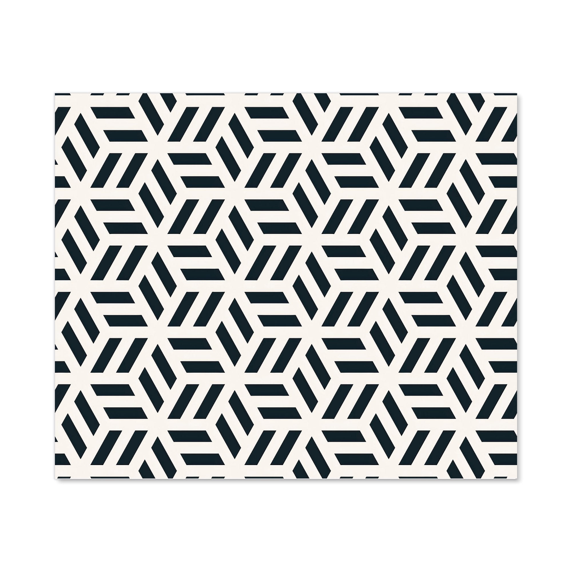 Geometric Monochrome Hexagonal Pattern Kitchen Splashback