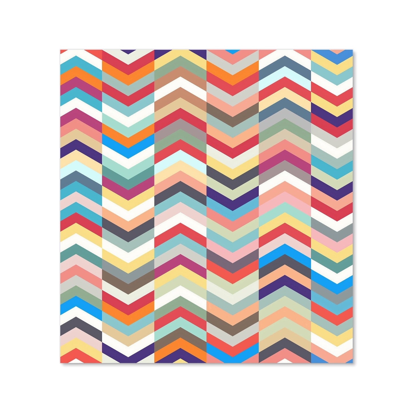 Geometric Multi Colored Chevron Pattern Kitchen Splashback