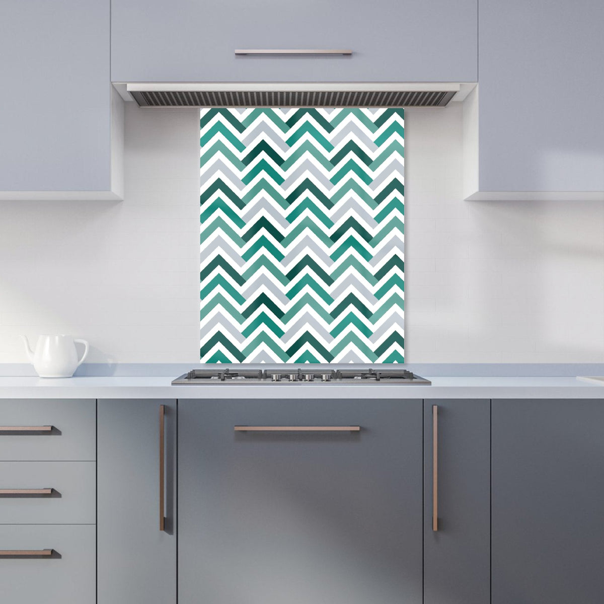 Geometric Retro Vintage Chevron Pattern Kitchen Splashback
