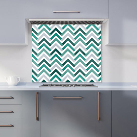 Geometric Retro Vintage Chevron Pattern Kitchen Splashback