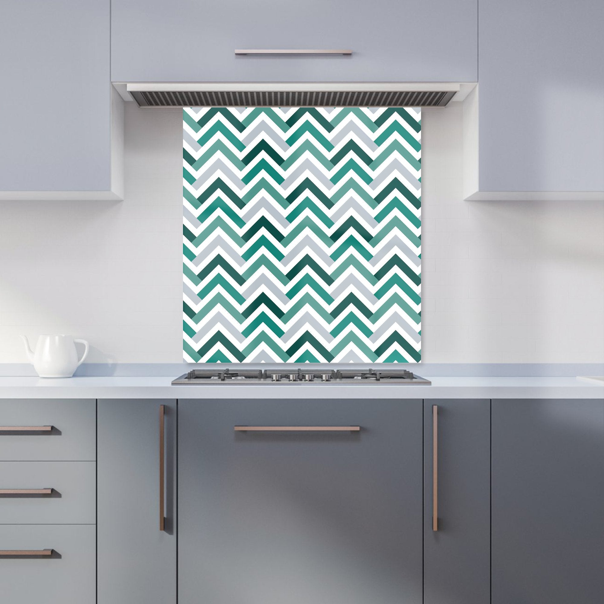 Geometric Retro Vintage Chevron Pattern Kitchen Splashback