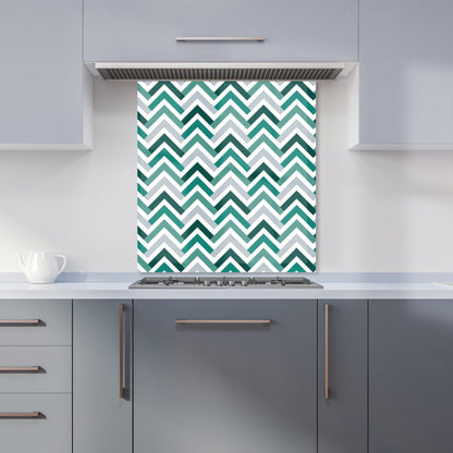 Geometric Retro Vintage Chevron Pattern Kitchen Splashback