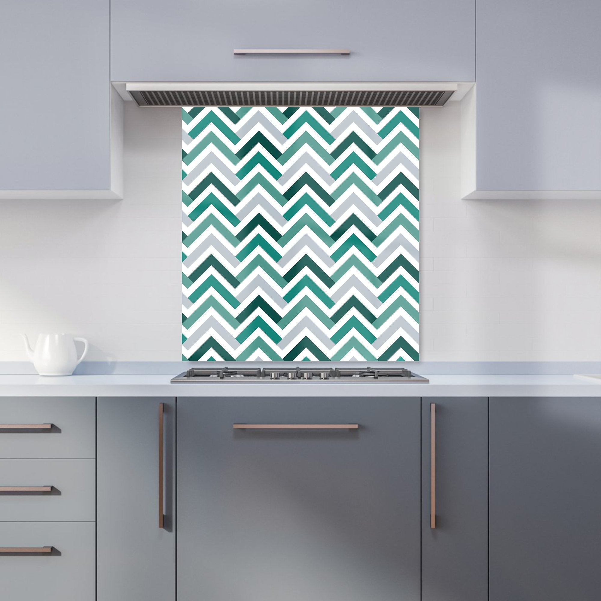 Geometric Retro Vintage Chevron Pattern Kitchen Splashback