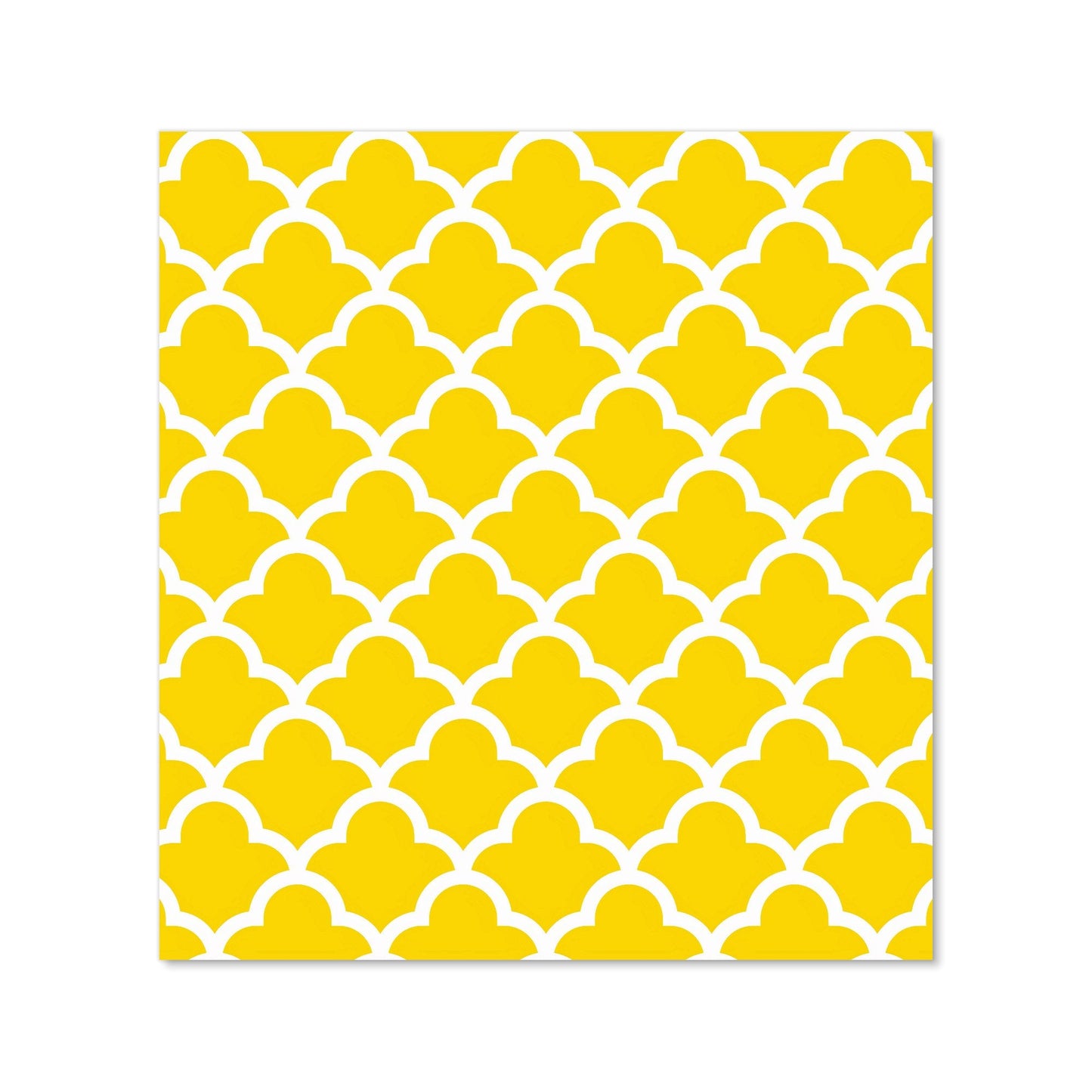 Geometric Yellow Quatrefoil Wave Kitchen Splashback