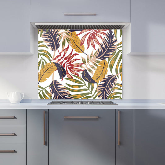 Hawaiian Style Jungle Leaves Kitchen Splashback