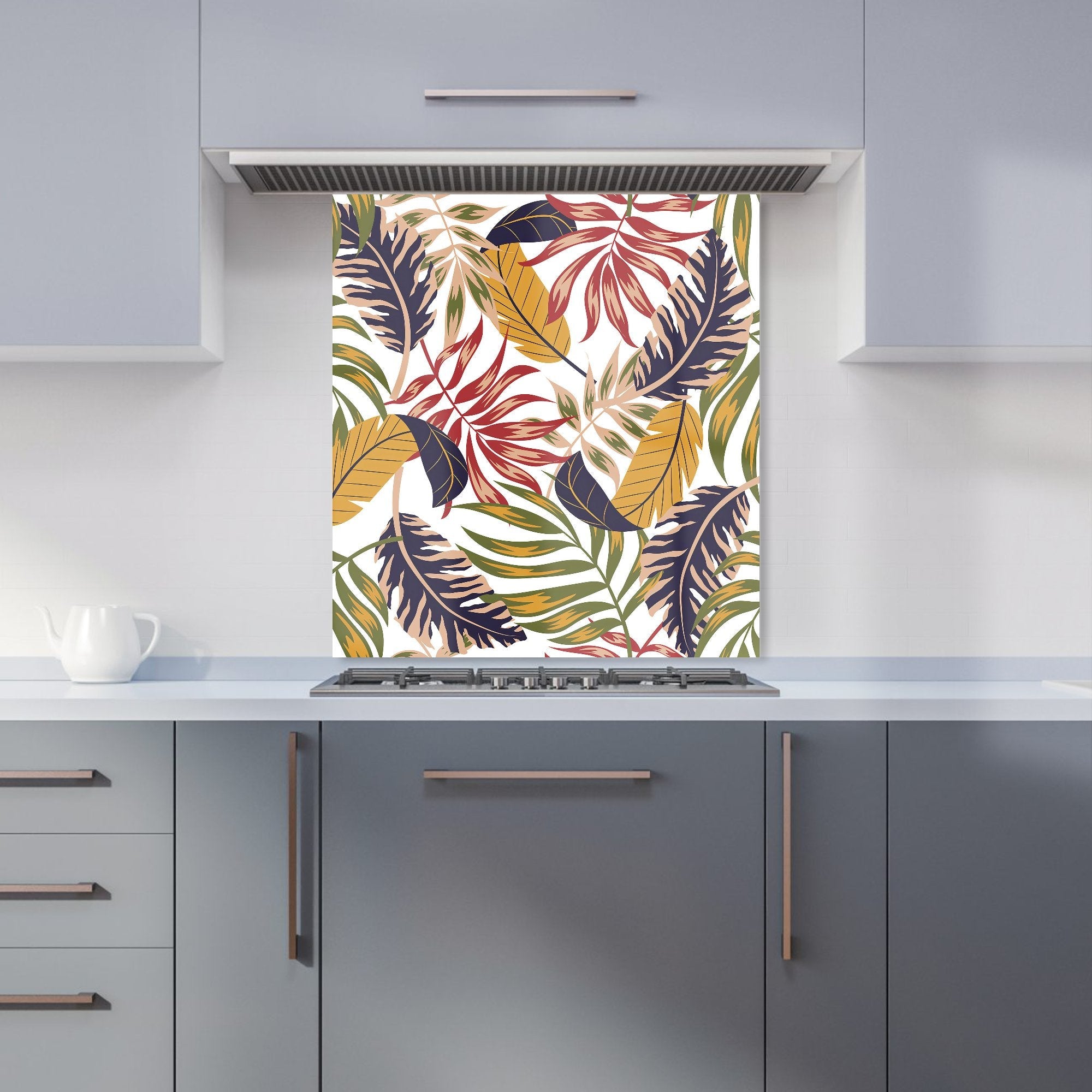 Hawaiian Style Jungle Leaves Kitchen Splashback