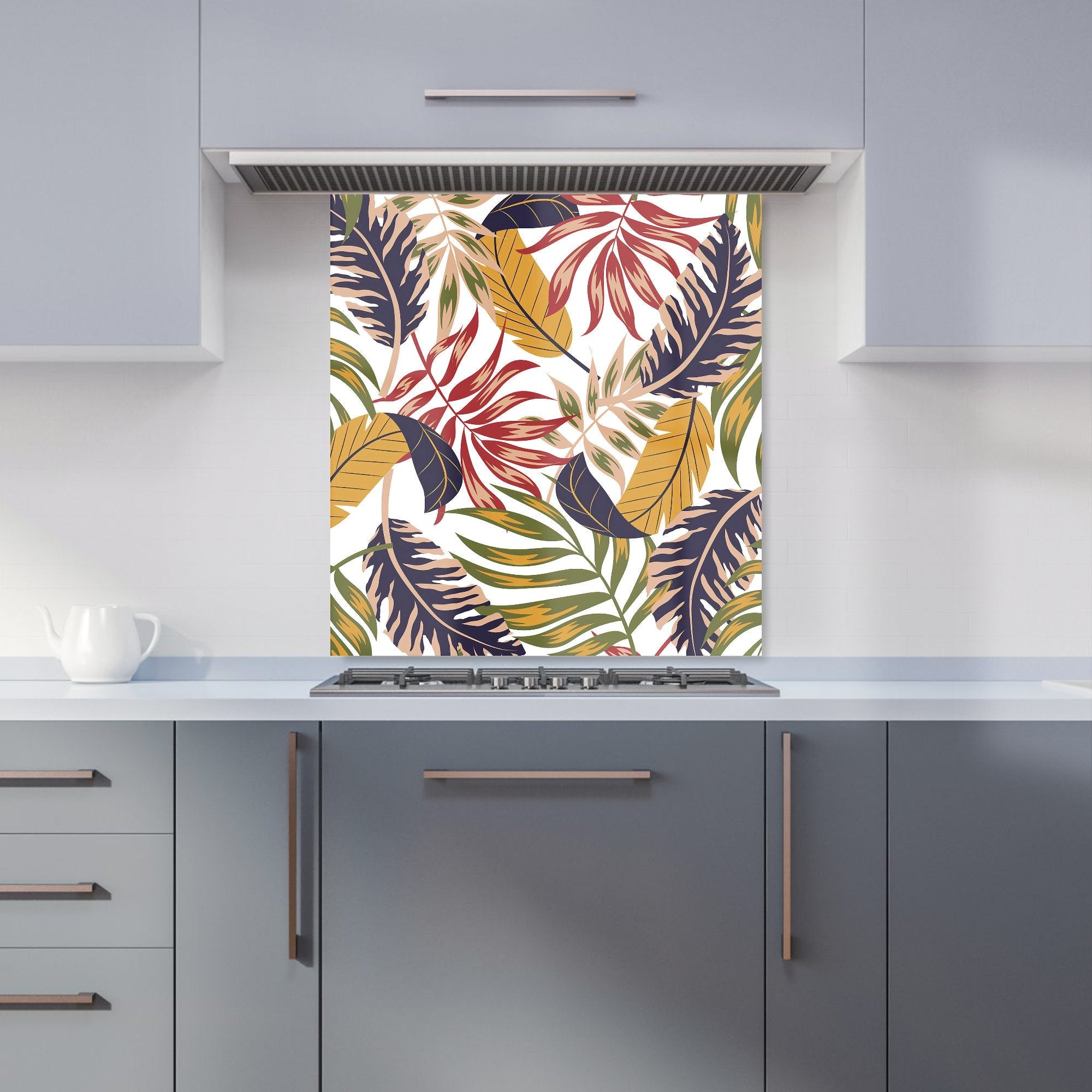 Hawaiian Style Jungle Leaves Kitchen Splashback