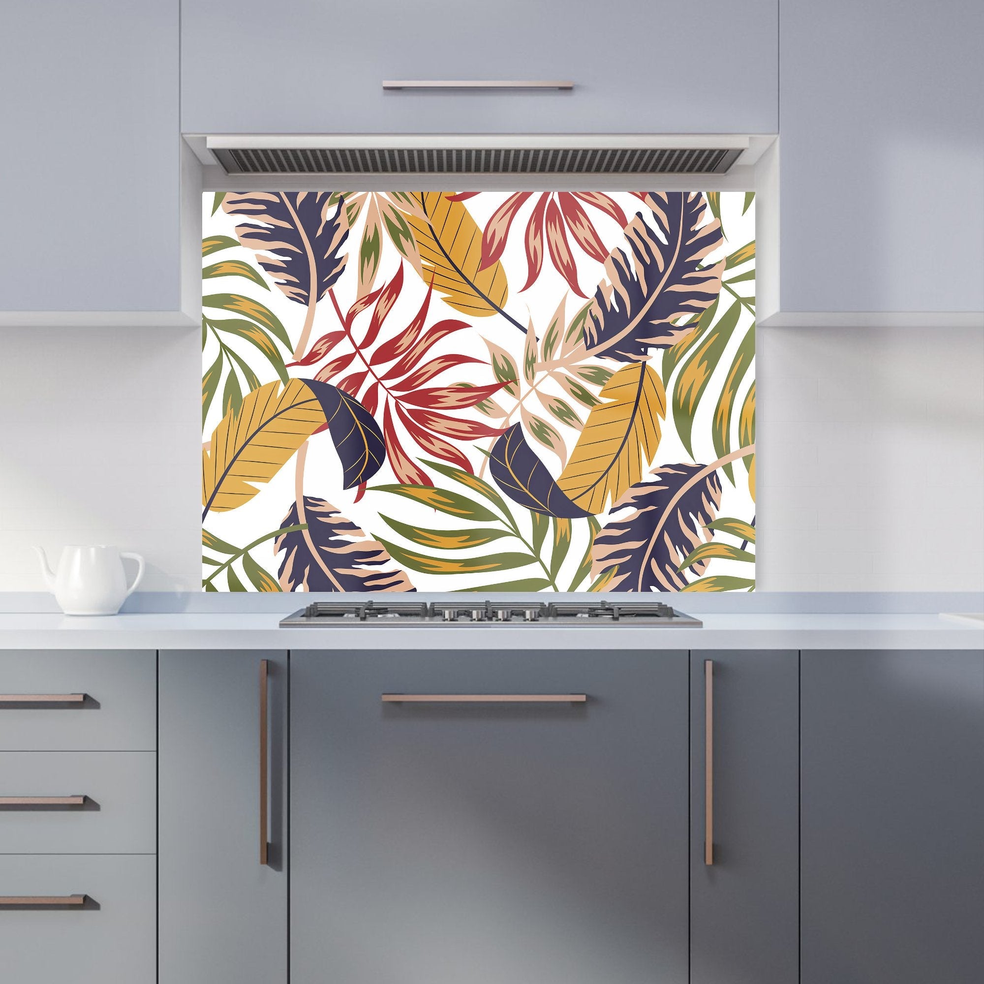 Hawaiian Style Jungle Leaves Kitchen Splashback
