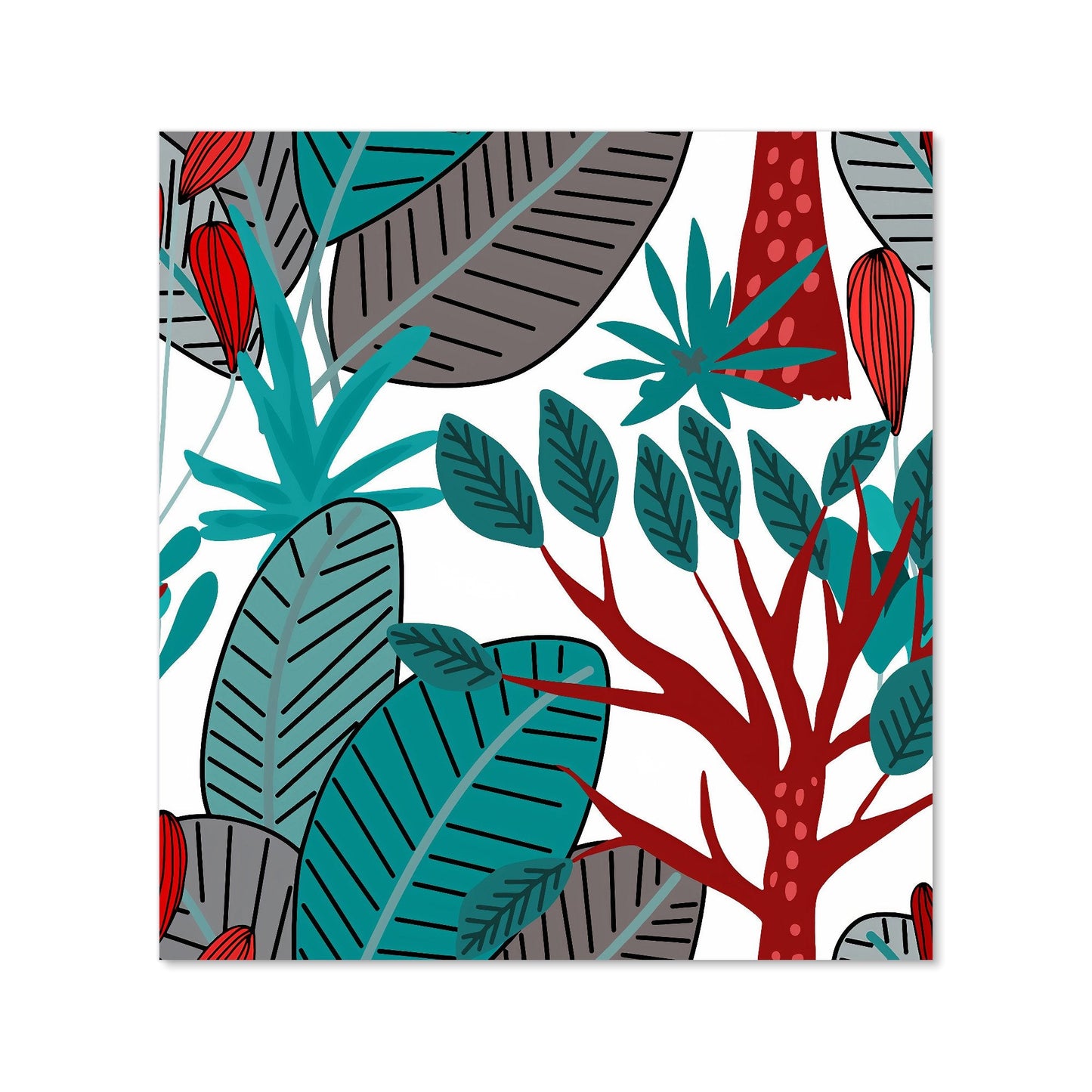 Jungle Exotic Summer Tropical Leaves Kitchen Splashback