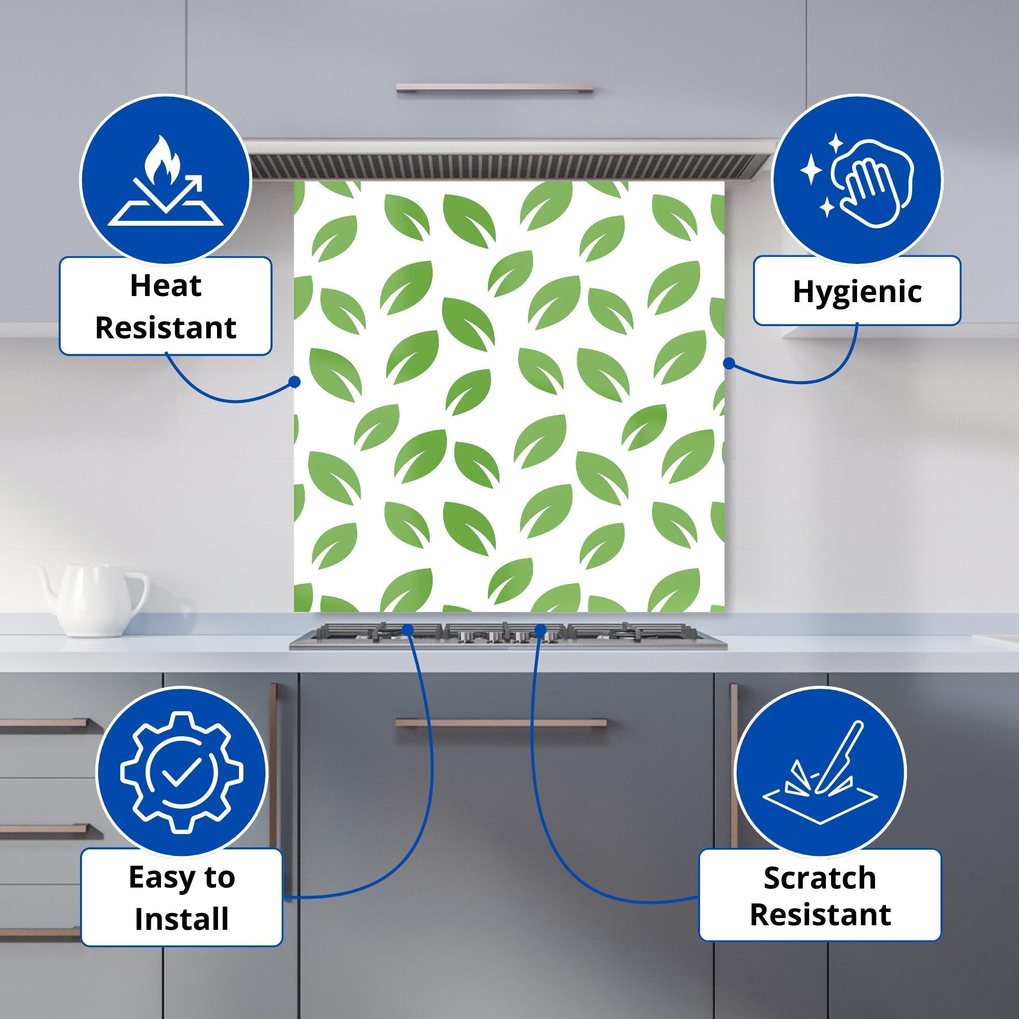 Leaves Pattern Kitchen Splashback