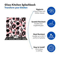 Nature Flat Spring Flower Motif Kitchen Splashback