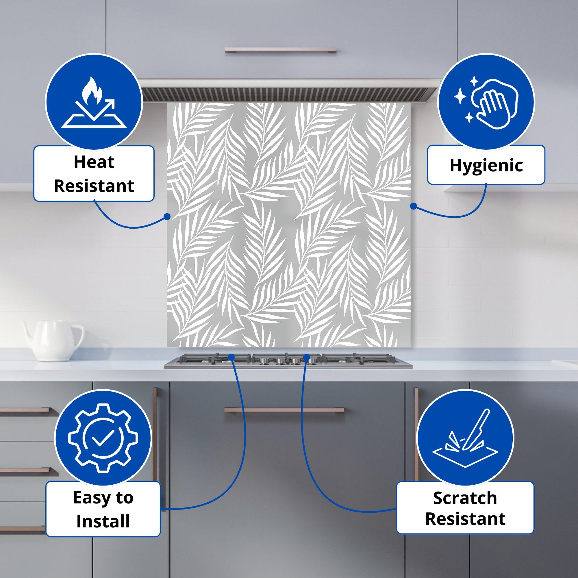 Palm Tree Leaves Kitchen Splashback