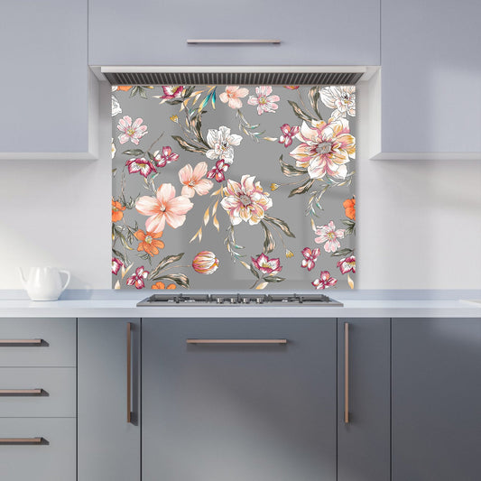 Peony, Lily, Tulip, Daisy Kitchen Splashback