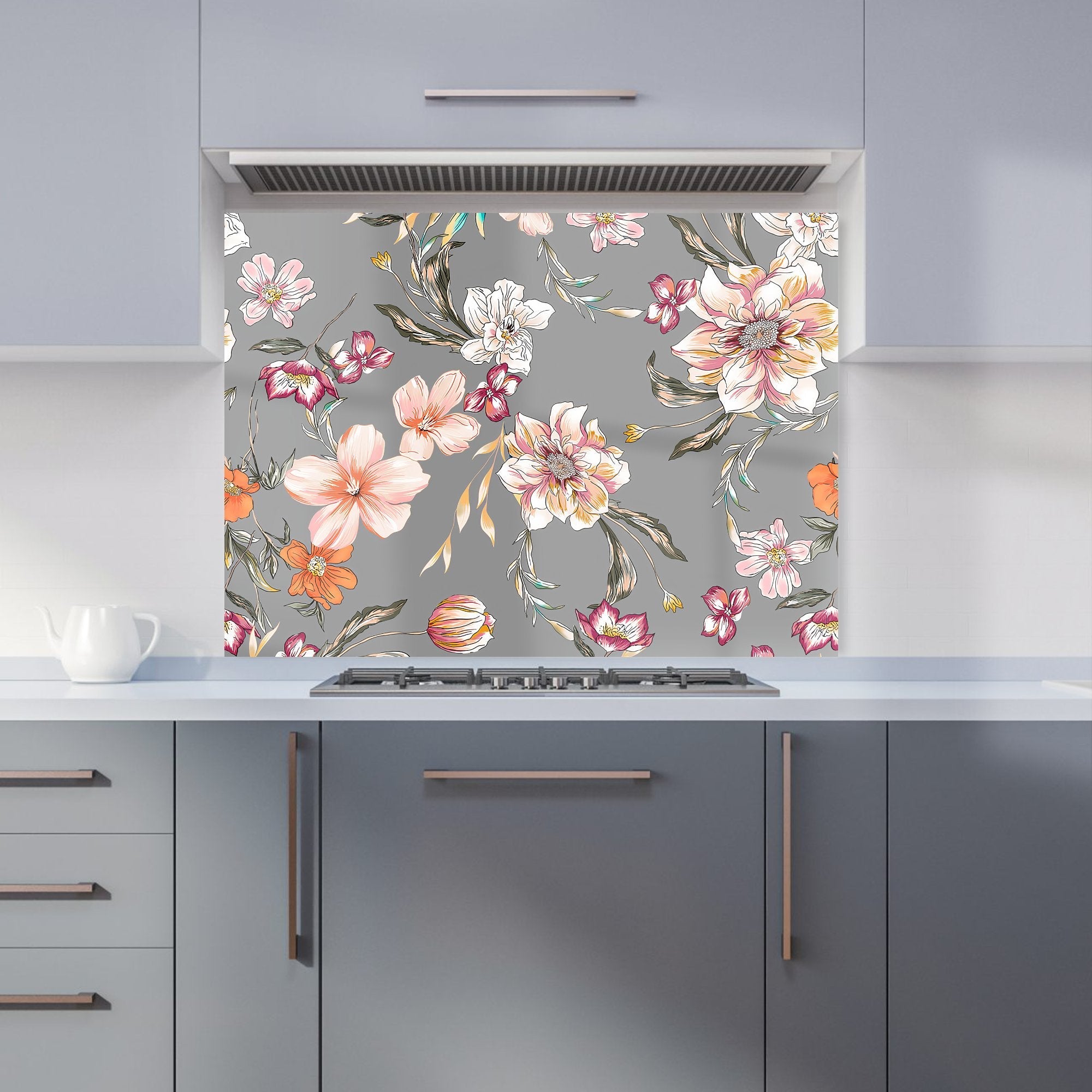 Peony, Lily, Tulip, Daisy Kitchen Splashback