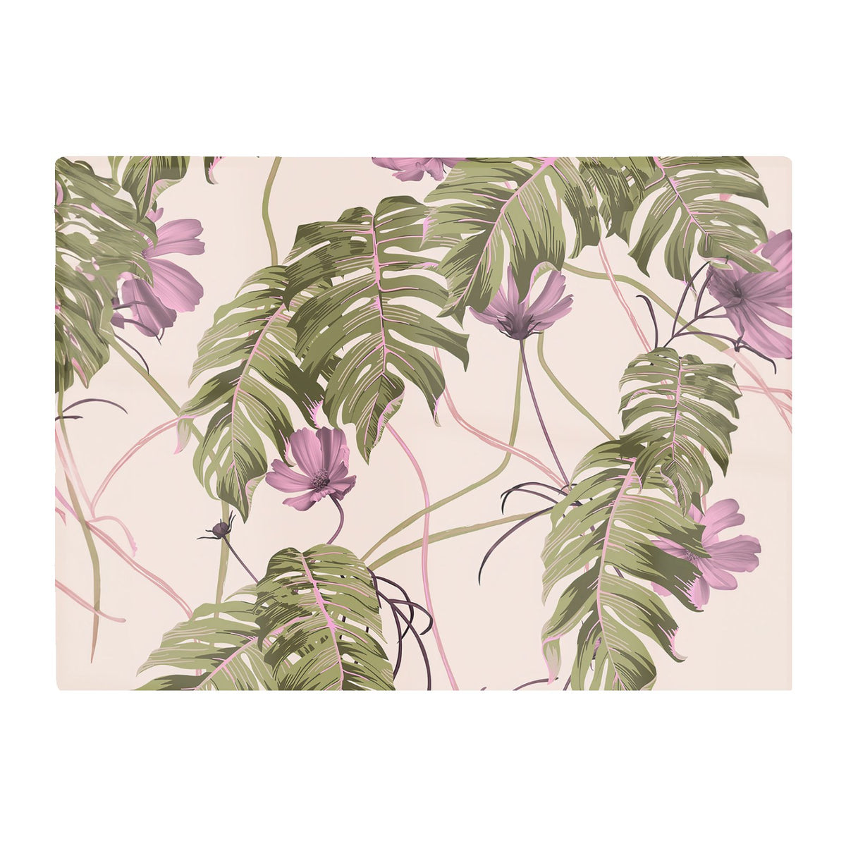 Pink Cosmos Flowers Glass Chopping Board