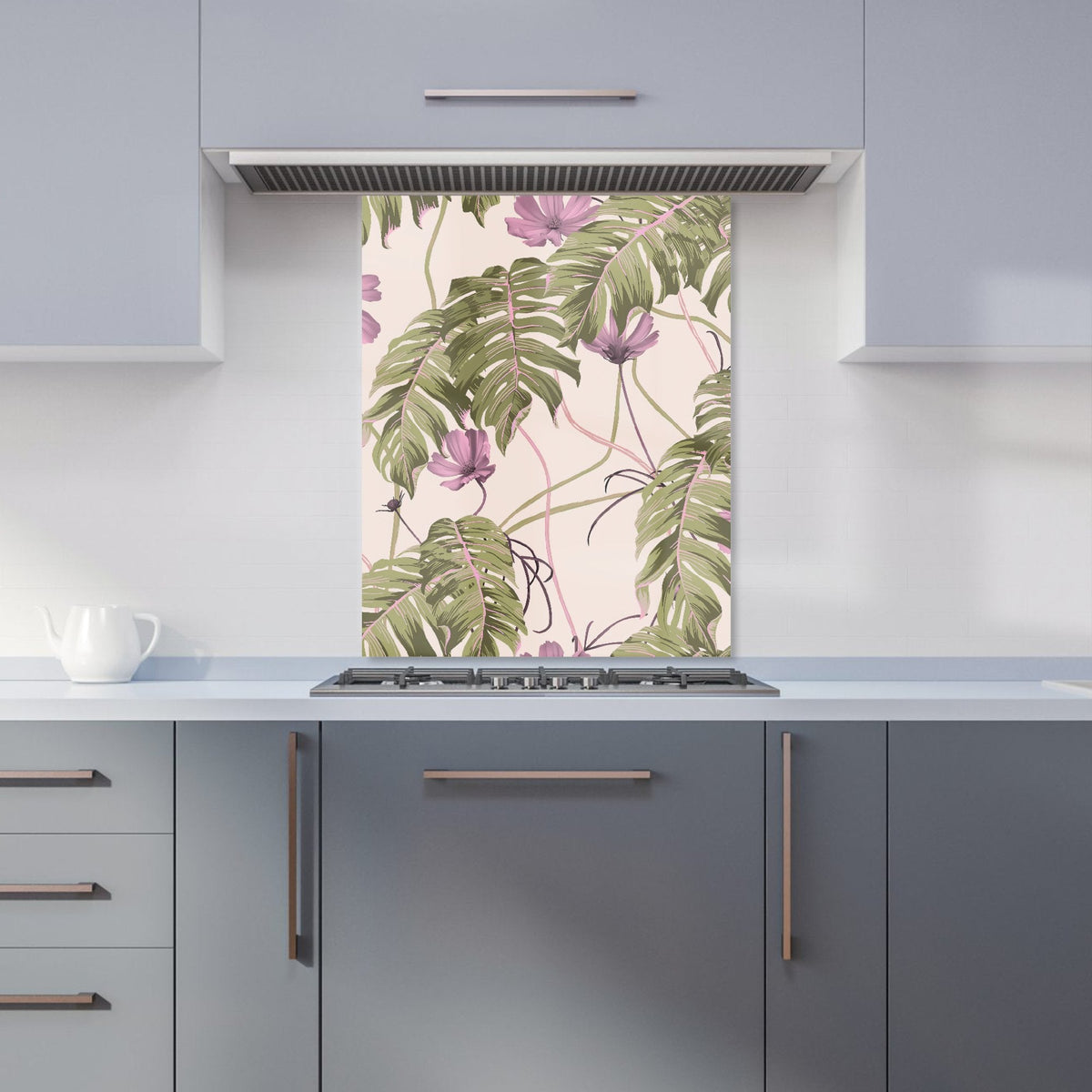 Pink Cosmos Flowers Kitchen Splashback