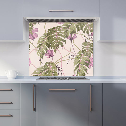 Pink Cosmos Flowers Kitchen Splashback