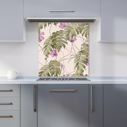 Pink Cosmos Flowers Kitchen Splashback