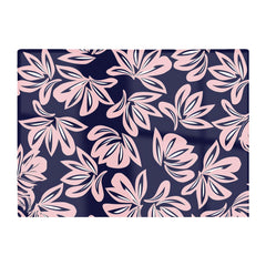 Pink Navy Floral Botanical Pattern Glass Chopping Board