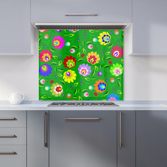 Polish Folk Floral Kitchen Splashback