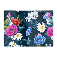 Poppy Flowers With Chamomile Glass Chopping Board