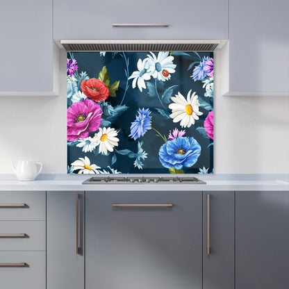 Poppy Flowers With Chamomile Kitchen Splashback