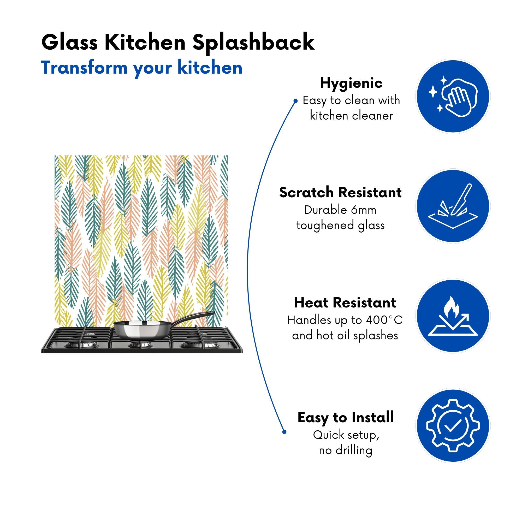 Scandinavian Style Foliage Kitchen Splashback
