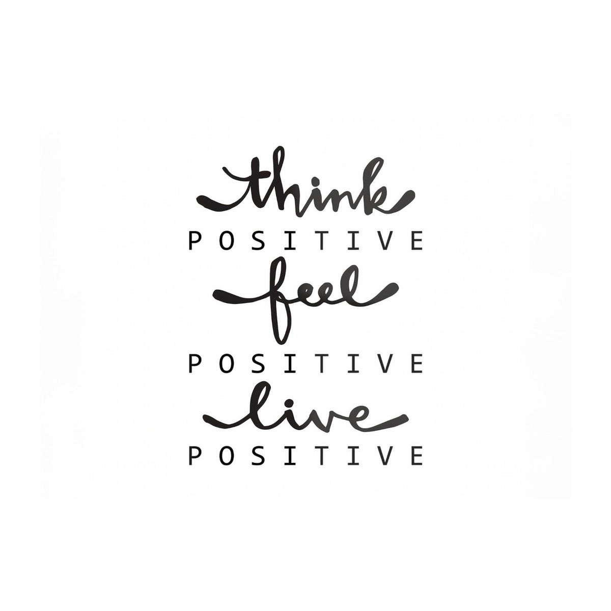 Think Positive Feel Positive Live Positive Glass Chopping Board
