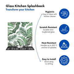 Trendy Tropical Leaves Kitchen Splashback