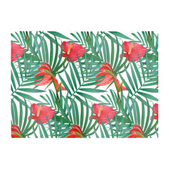 Tropical Flowers And Palm Leaves Glass Chopping Board