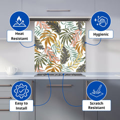 Tropical Leaves Kitchen Splashback