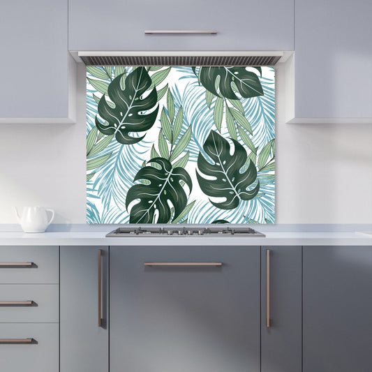 Tropical Pattern, Bright Plants, Flowers Kitchen Splashback