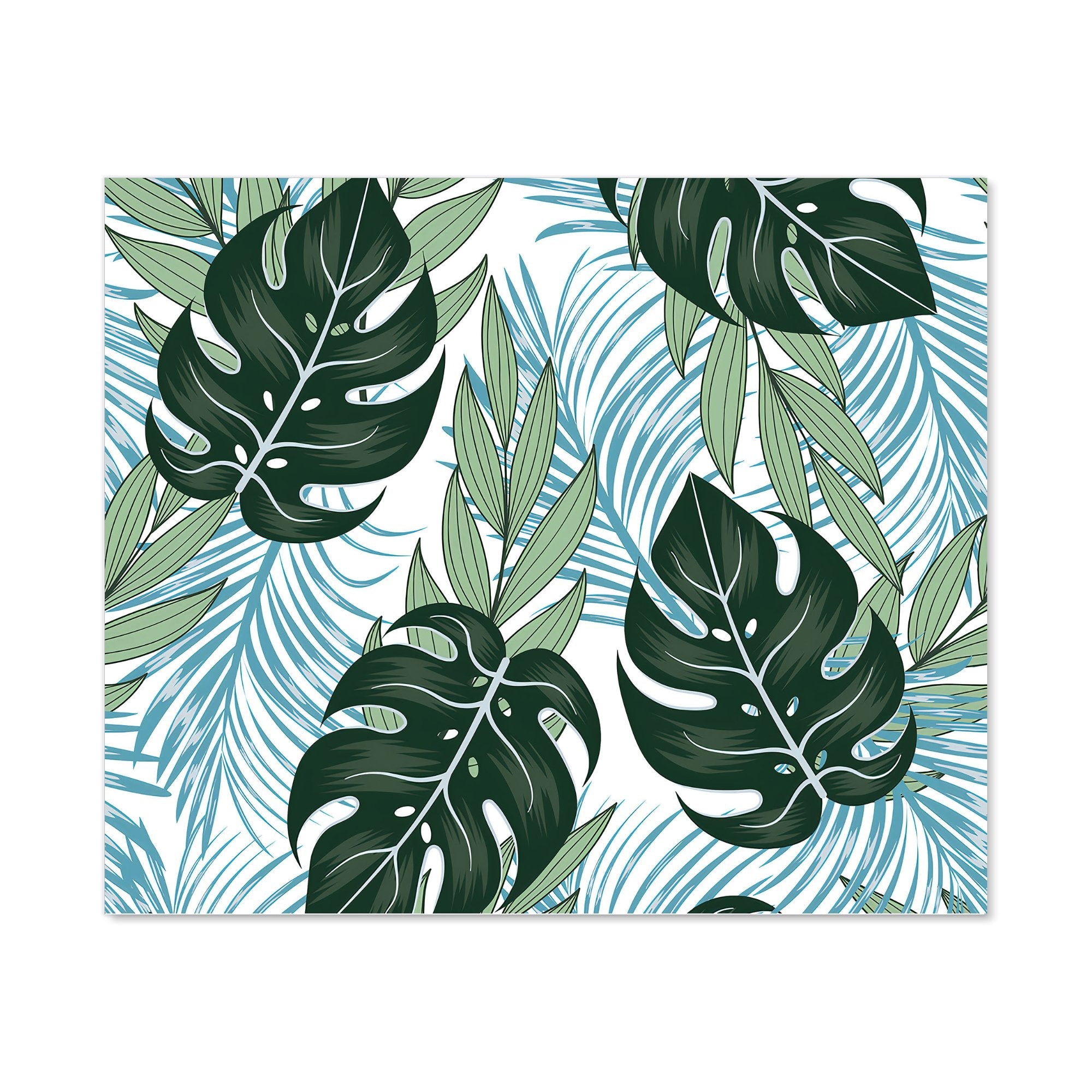 Tropical Pattern, Bright Plants, Flowers Kitchen Splashback