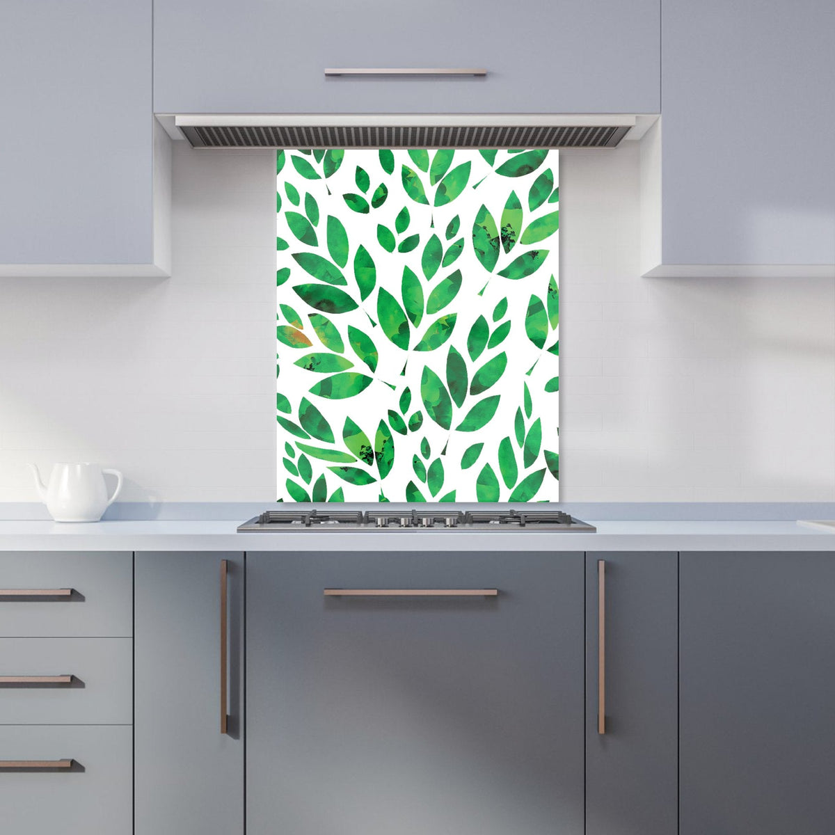 Watercolor Abstract Leaves Kitchen Splashback
