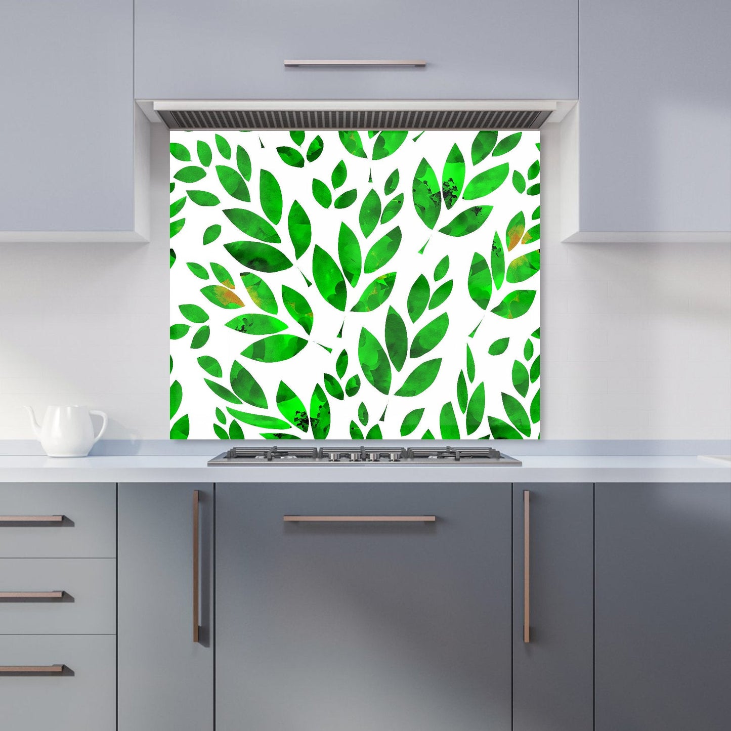 Watercolor Abstract Leaves Kitchen Splashback