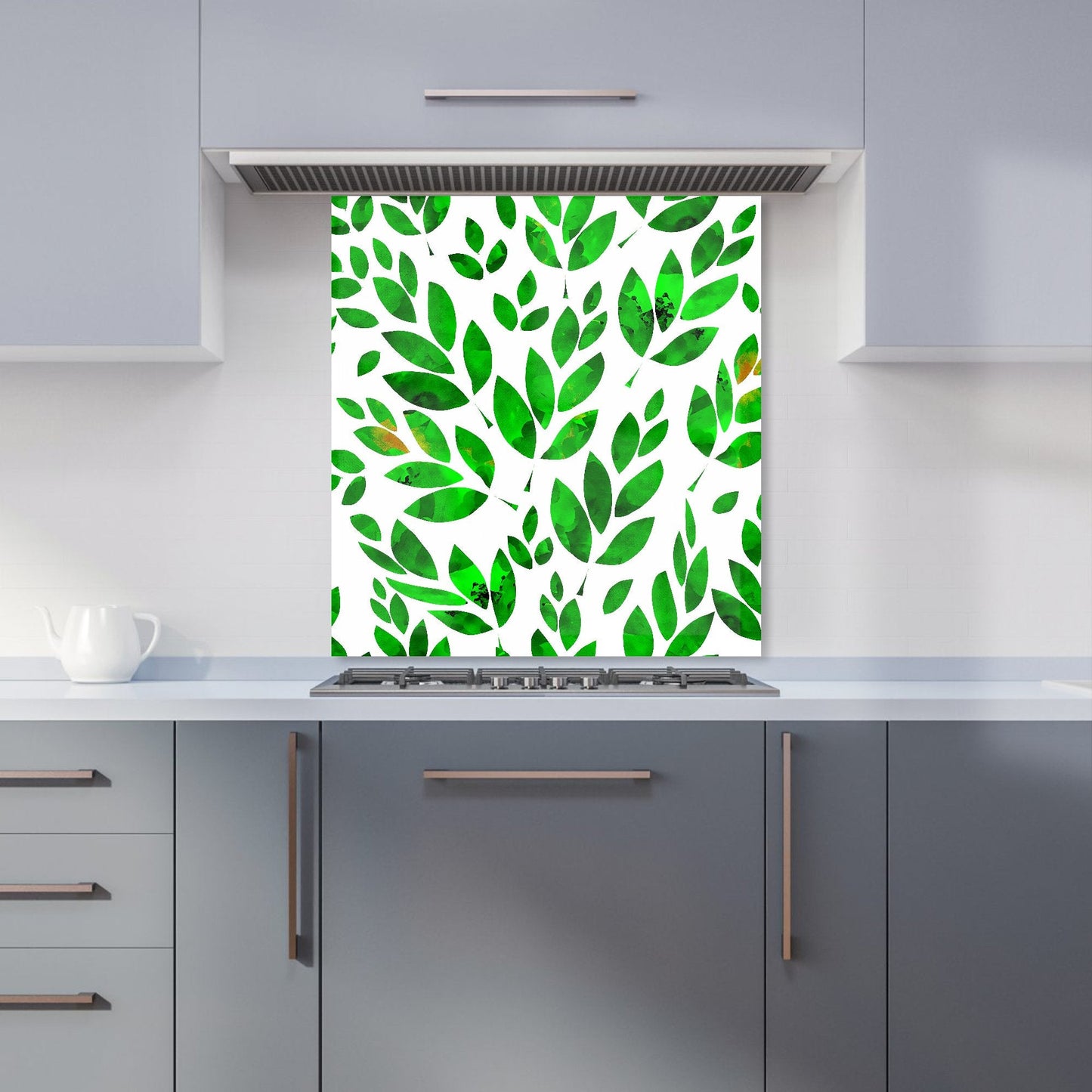 Watercolor Abstract Leaves Kitchen Splashback