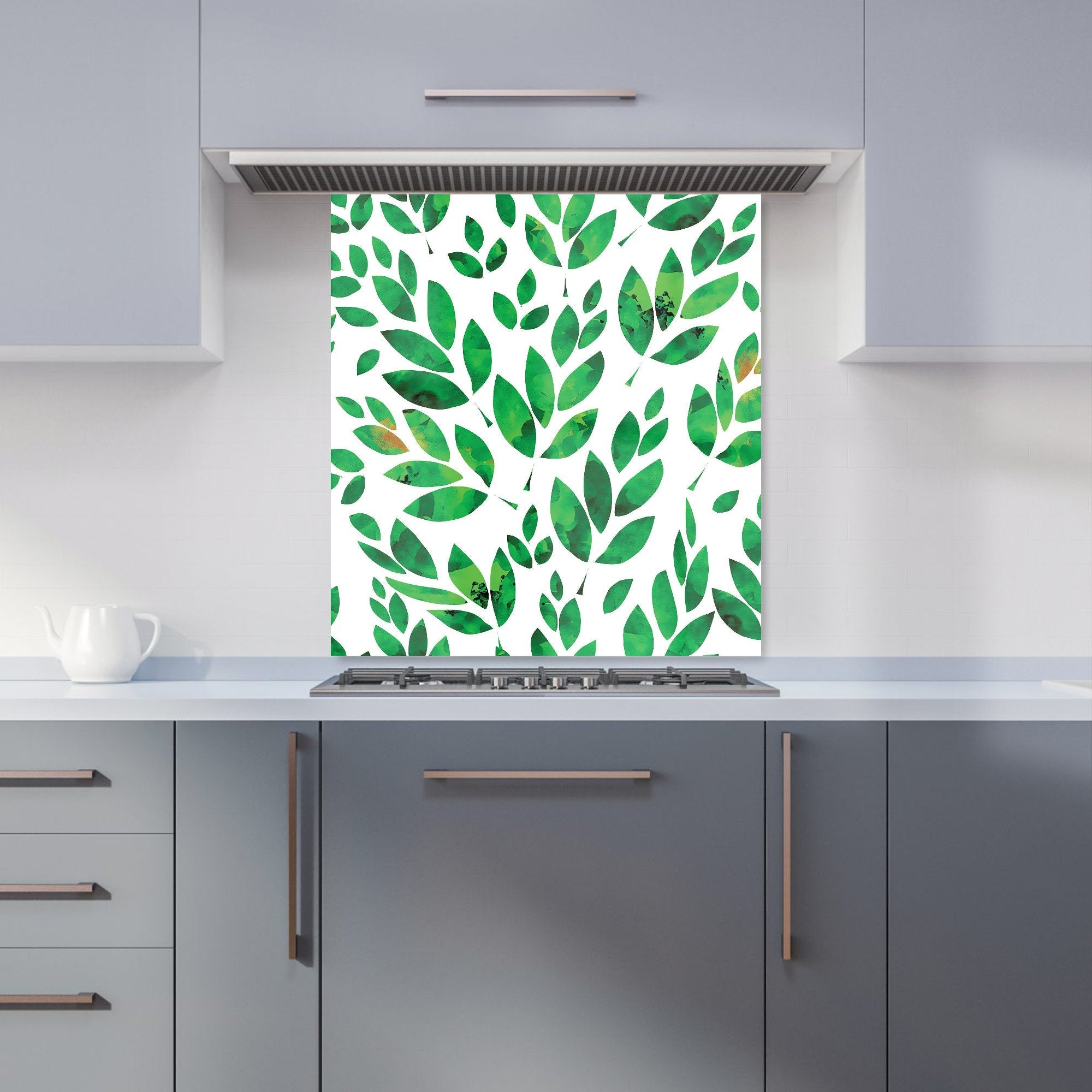Watercolor Abstract Leaves Kitchen Splashback