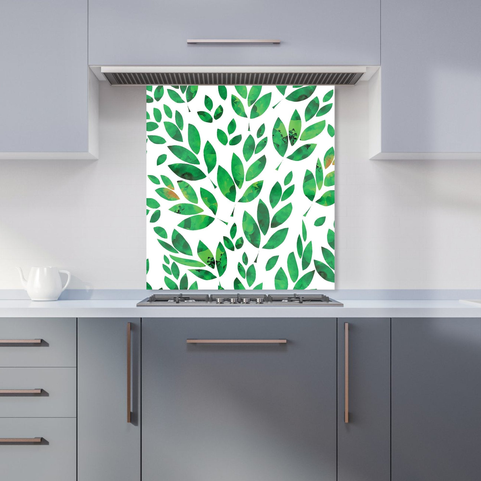 Watercolor Abstract Leaves Kitchen Splashback
