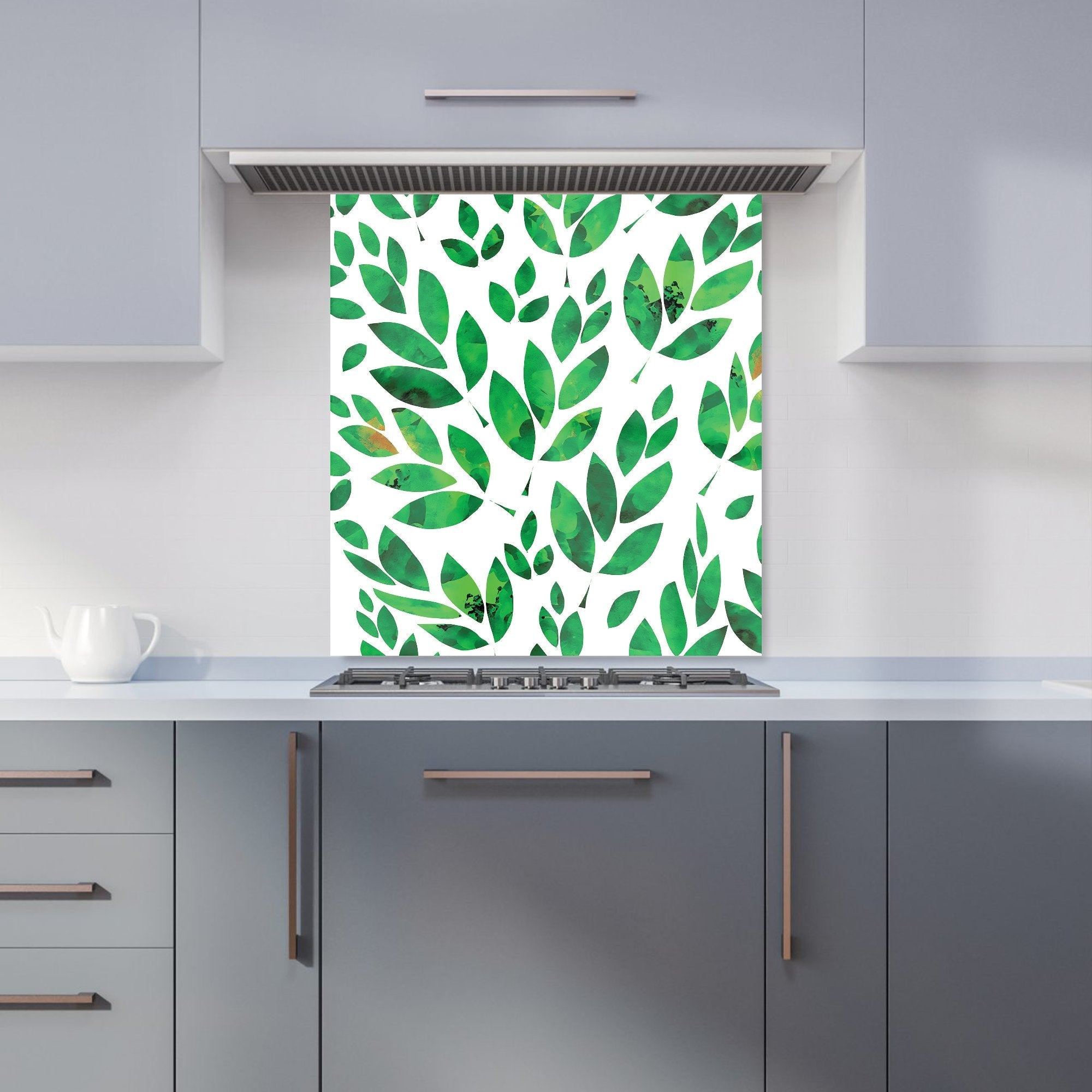 Watercolor Abstract Leaves Kitchen Splashback