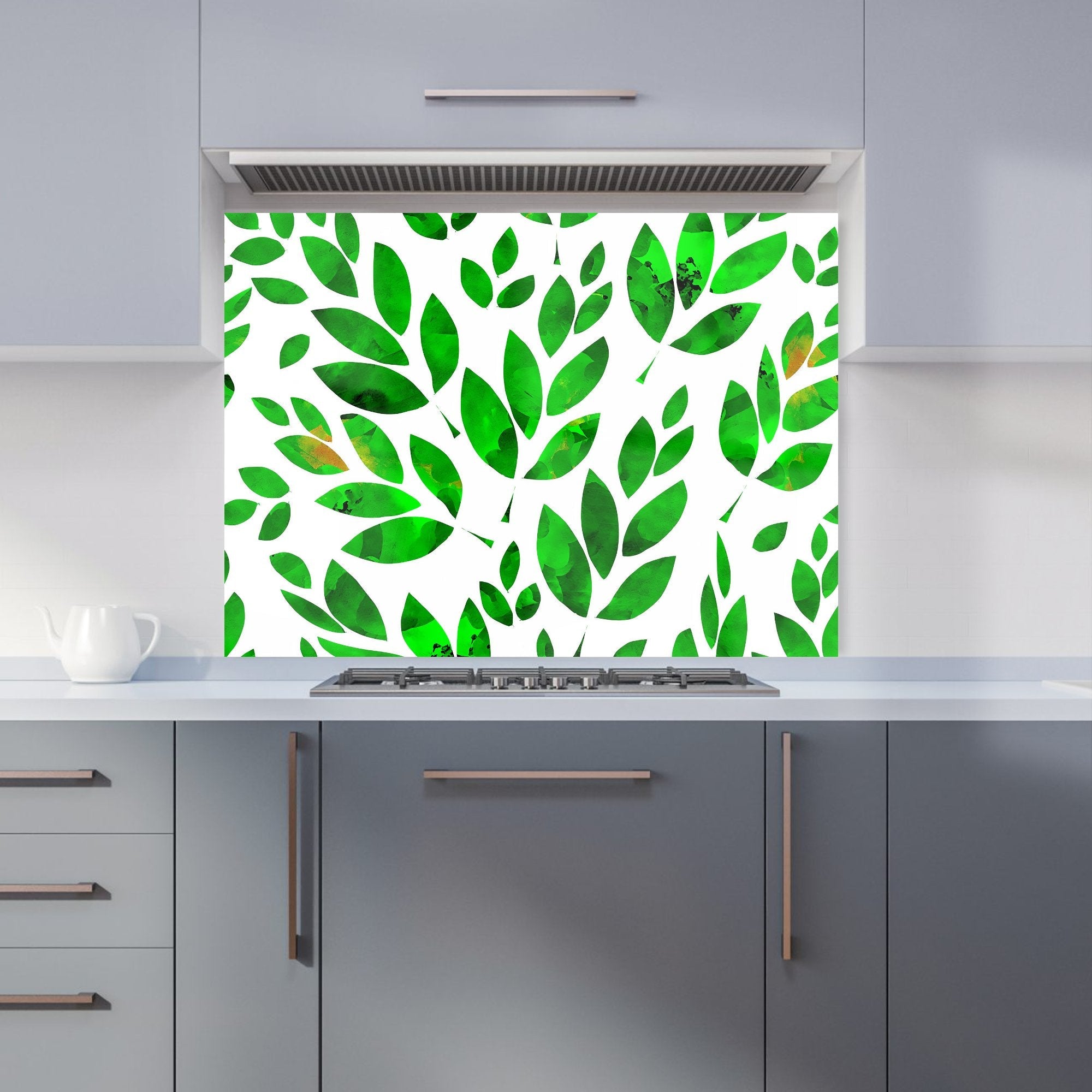 Watercolor Abstract Leaves Kitchen Splashback