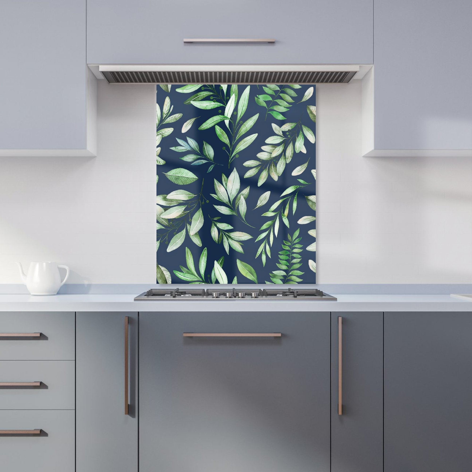 Watercolor Leaves Kitchen Splashback