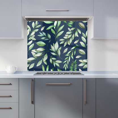 Watercolor Leaves Kitchen Splashback