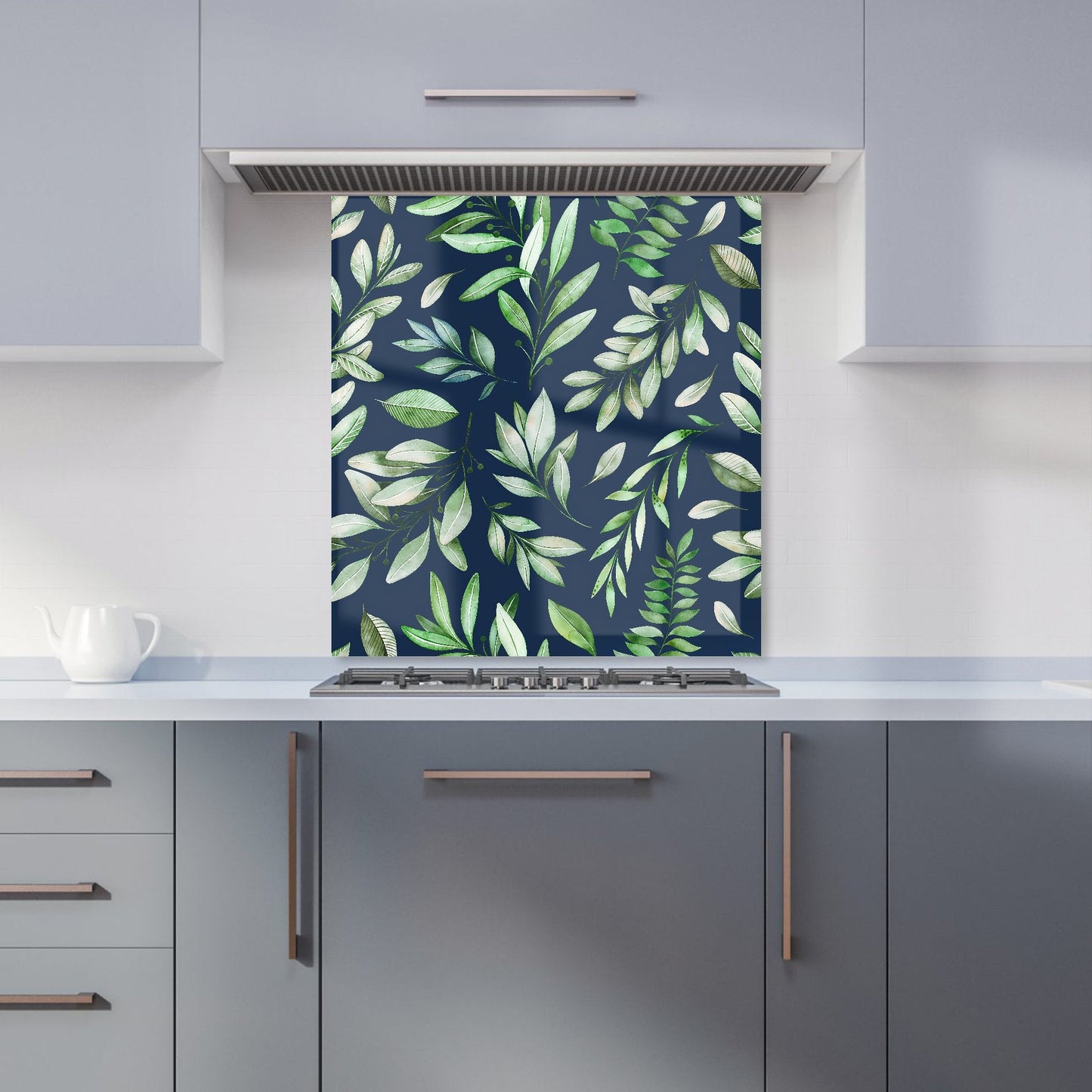 Watercolor Leaves Kitchen Splashback