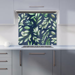 Watercolor Leaves Kitchen Splashback