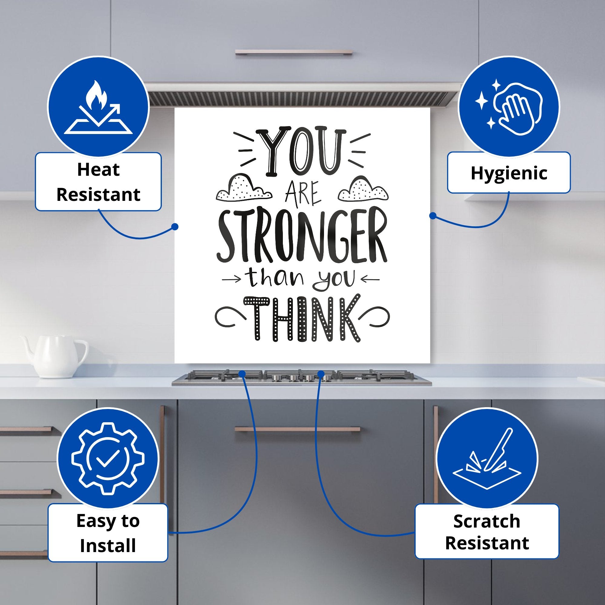 You Are Stronger Than You Think Kitchen Splashback