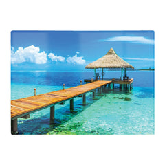 Maldive Beach Resort Glass Chopping Board