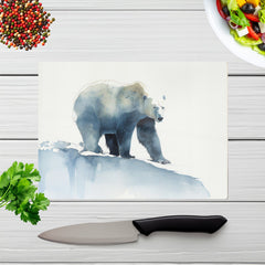 Polar Bear Watercolour Glass Chopping Board