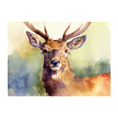 Splendid Stag Watercolour Glass Chopping Board